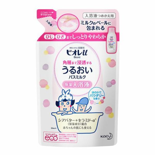 ビオレｕ 家族みんなのすべすべバスミルク ほのかでパウダリーな香りつめかえ用 480ml［kao6mp4h51］