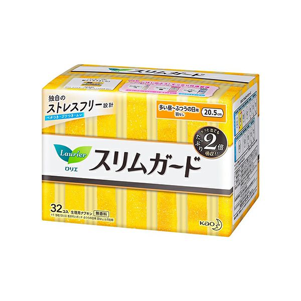 ロリエスピード＋スリムガードしっかり昼用羽なし20.5cm32コ入