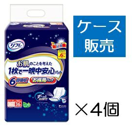 ケース販売_4入り】リフレ １枚で一晩中安心パッド６回吸収３６枚 