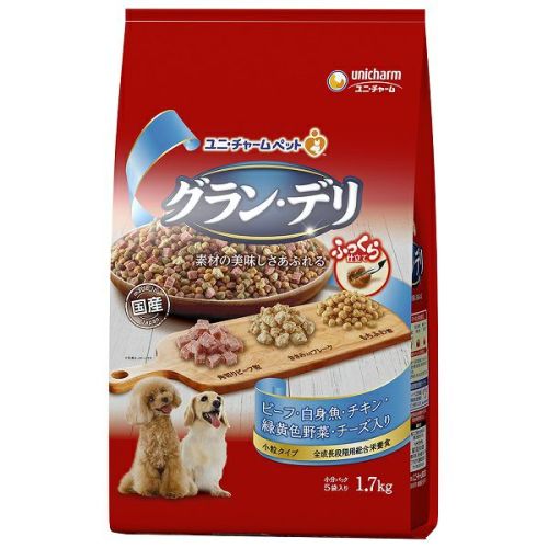 グラン・デリ 成犬用 低脂肪 味わいビーフ入りセレクト ～脂肪分約25%カット～ ビーフ・緑黄色野菜・ささみ・小魚入り-ユニ・チャーム ペット