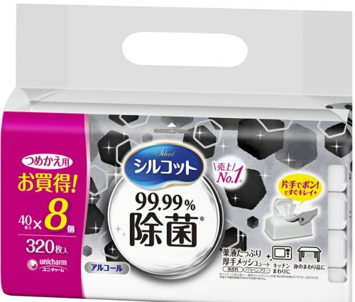 シルコットウェットティッシュ除菌９９．９９％詰替４０枚８個入