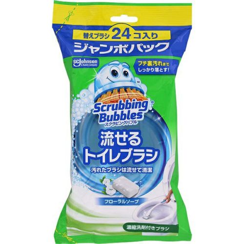 スクラビングバブル　流せるトイレブラシ　フローラルソープ　替えジャンボパック ２４個