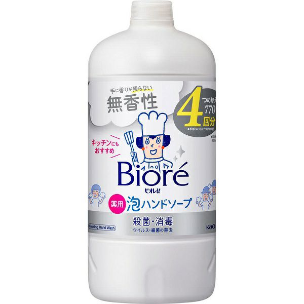 ビオレ薬用泡ハンドソープ ビオレu 泡ハンドソープ 無香 つめかえ用 770mL 花王